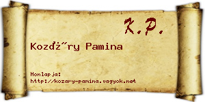Kozáry Pamina névjegykártya